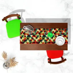 ArtzFolio Green & Red Printed Rectangular Table Runner image 4