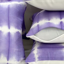 SLEEPY THREADS Purple & White Set of 5 Abstract Square Cushion Covers image 3