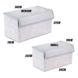 Kuber Industries Grey & White 2 Pieces Regular Multi-Utility Organisers image 2