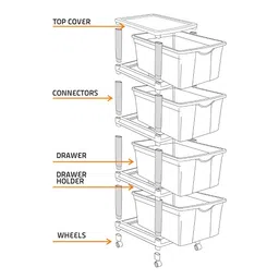 Nayasa Grey Set of 4 Regular Multi-Utility Organisers image 5