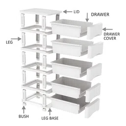 Nayasa Grey Set of 5 Regular Multi-Utility Organisers image 2