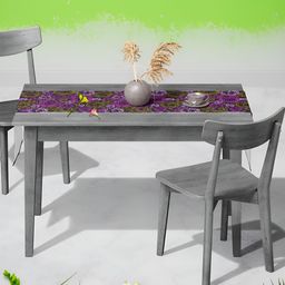 ArtzFolio Purple Geometric-Printed Edge To Edge Table Runner image 3