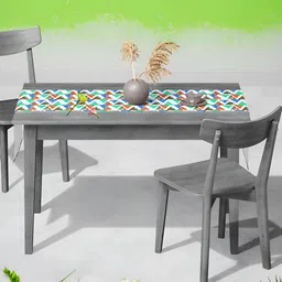 ArtzFolio White & Green Printed Rectangle Table Runner image 3