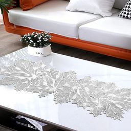 Dakshya Industries White Textured Jaali Table Runner image 5