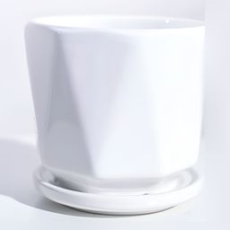 UGAOO White Textured Ceramic Planter image 5