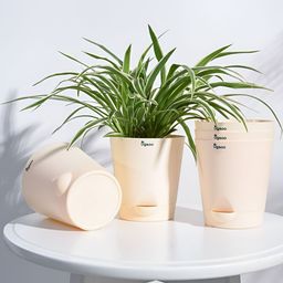 UGAOO Krish Cream-colored 5-pcs Self-Watering Planters-3