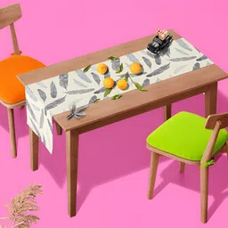 ArtzFolio White & Grey Printed Table Runner image 3