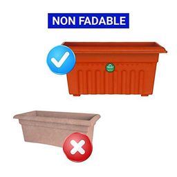 TRUSTBASKET 3-Pieces Brown Textured UV Treated Rectangular Planters image 2