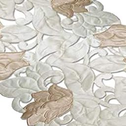 Kuber Industries Cream-Coloured & Beige Embroidered Table Runner image 4