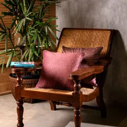 Eris Home Mughal Pink Geometric Velvet Square Cushion Cover-image-23