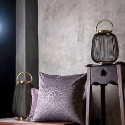 Eris Home Mughal Grey Geometric Velvet Square Cushion Covers-image-24