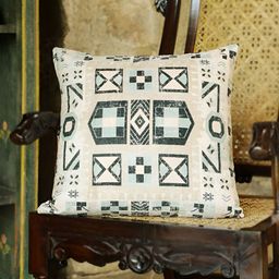 SANSKRUTIHOMES Beige & Black Geometric Velvet Square Cushion Covers-image-85