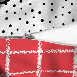 HOUZZCODE Red & White Set of 2 Abstract Square Cushion Covers image 4