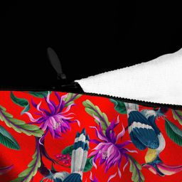 HOUZZCODE Set of 2 Red & Black Floral Square Cushion Covers image 2