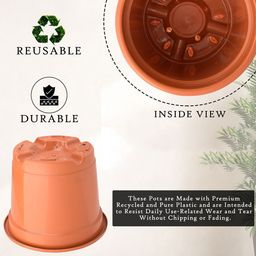 Kuber Industries Orange-Coloured Set Of 12 Plastic Planters image 4