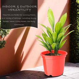 Kuber Industries 6-Pcs Red Round Planters image 4