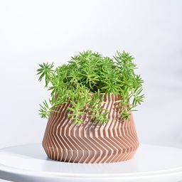 UGAOO Brown Textured Wooden Planter-58