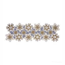 PURINA'S Grey & White Textured Beaded Table Runner image 2