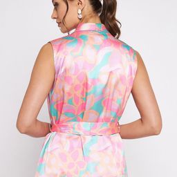 antheaa elit Antheaan Elit Abstract Printed Formal Blazer With Belt image 5