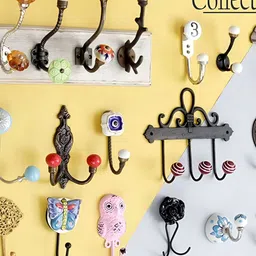 Indianshelf Green Check Wall Hooks Key Holder image 5
