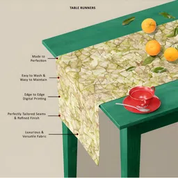 ArtzFolio Olive Abstract Printed Table Runner for Dining & Center Table image 3