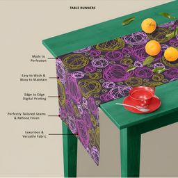 ArtzFolio Purple Geometric-Printed Edge To Edge Table Runner image 5