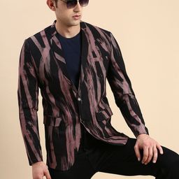 SHOWOFF Printed Slim-Fit Single Breasted Blazer-image-38