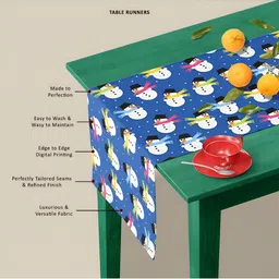 ArtzFolio Blue & White Quirky Printed Table Runner image 4