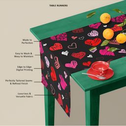ArtzFolio Black & Red Printed Table Runner image 2