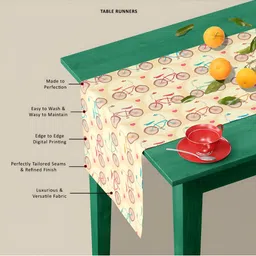 ArtzFolio Beige & Brown Abstract Printed Table Runner image 4