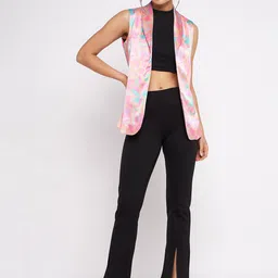 antheaa elit Antheaan Elit Abstract Printed Formal Blazer With Belt image 3