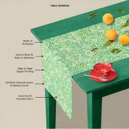 ArtzFolio White & Green Digital Printed Table Runner image 5
