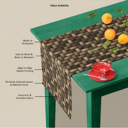 ArtzFolio Brown & Green Digital Printed Table Runner image 3