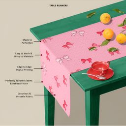 ArtzFolio Pink & White Digital Printed Table Runner image 5
