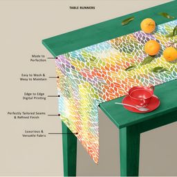 ArtzFolio White & Yellow Digital Printed Table Runner image 3