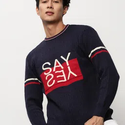 SHOWOFF Typography Self Design Acrylic Pullover-image-88