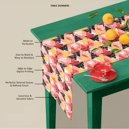 ArtzFolio Peach Coloured & Yellow Digital Printed Table Runner image 5
