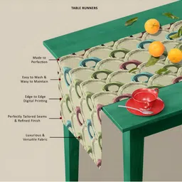 ArtzFolio Green Abstract Printed Table Runner image 2