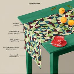 ArtzFolio Green & Beige Geometric Printed Table Runner image 5