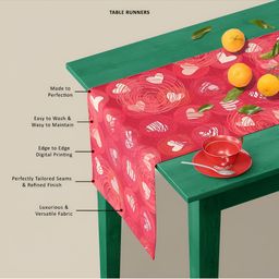 ArtzFolio Red & White Digital Printed Table Runner image 4