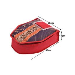 Kuber Industries Set Of 6 Red Self-Design Blouse Organisers image 5