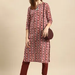 Anouk Women Brown Ethnic Motifs Printed Pure Cotton Kurta with Trousers-29