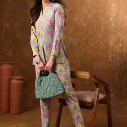 Anouk Printed Pure Cotton Top with Trousers-image-46