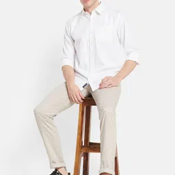 Octave Men Cream-Coloured Casual Trouser image 2