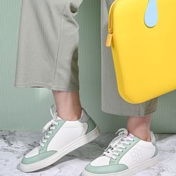 DressBerry Women Green Round Toe Lightweight Sneakers-image-40
