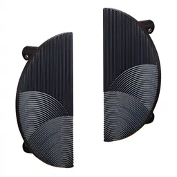 Two Moustaches Set of 2 Black Geometrical Patterned Brass Hooks & Holders image 4