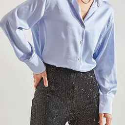 BIANCO LUCCI Women Embellished Sequinned Detail Regular Trousers image 2