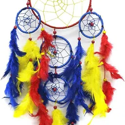 ryme Color Full 5 Ring Multi Dream Catcher Wall Hanging For Home / Office Wool Dream Catcher-picture-5