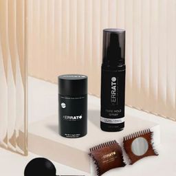 KERRATO HAIR FIBRES Set Of 4 HairFibres-11.5g-Fibre Hold Spray-100ml-Optimizer Comb-Pump-10