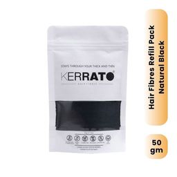 KERRATO HAIR FIBRES Natural Keratin Hair Thickening Fibers Refill Pack -50g -Natural Black-56